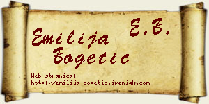 Emilija Bogetić vizit kartica